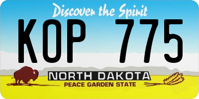 ND license plate KOP775