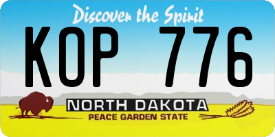 ND license plate KOP776