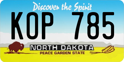 ND license plate KOP785