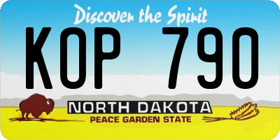 ND license plate KOP790