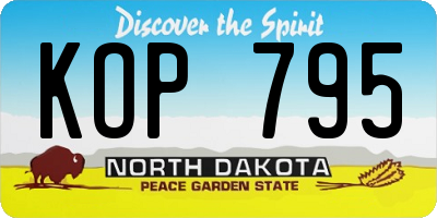ND license plate KOP795