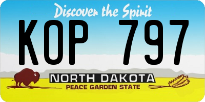 ND license plate KOP797
