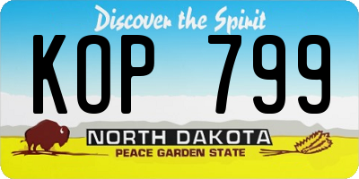 ND license plate KOP799