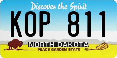 ND license plate KOP811