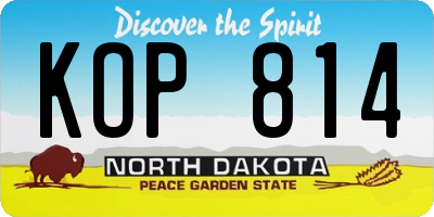 ND license plate KOP814