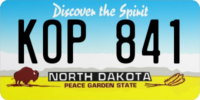 ND license plate KOP841