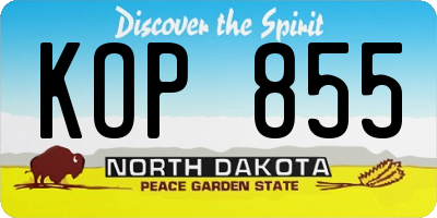 ND license plate KOP855
