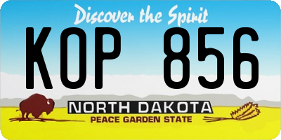 ND license plate KOP856