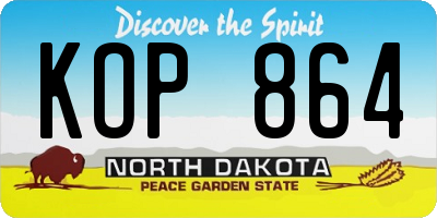 ND license plate KOP864