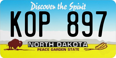 ND license plate KOP897