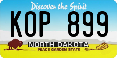 ND license plate KOP899