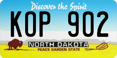 ND license plate KOP902