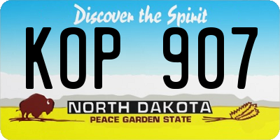 ND license plate KOP907