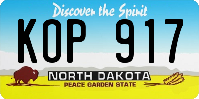 ND license plate KOP917