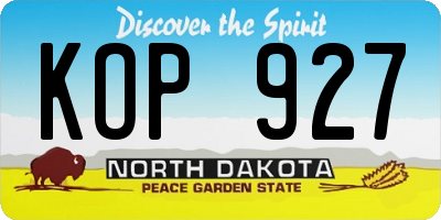 ND license plate KOP927