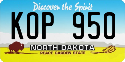 ND license plate KOP950