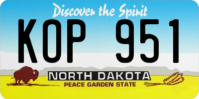 ND license plate KOP951