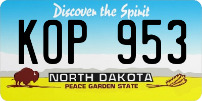 ND license plate KOP953