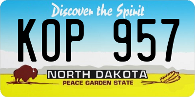 ND license plate KOP957
