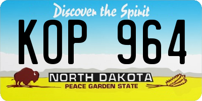 ND license plate KOP964