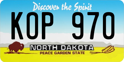 ND license plate KOP970