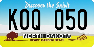 ND license plate KOQ050