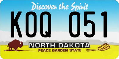 ND license plate KOQ051