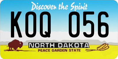 ND license plate KOQ056