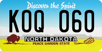 ND license plate KOQ060