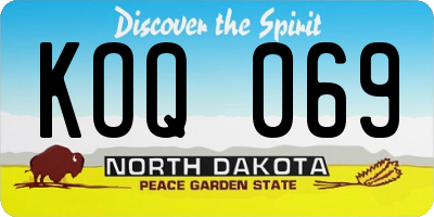 ND license plate KOQ069