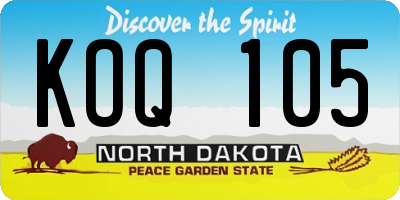 ND license plate KOQ105