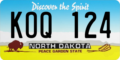 ND license plate KOQ124