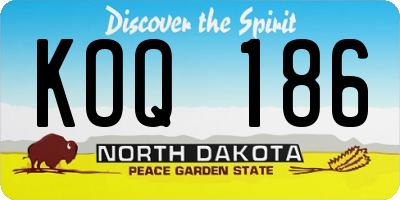 ND license plate KOQ186