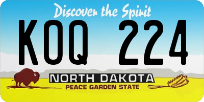 ND license plate KOQ224