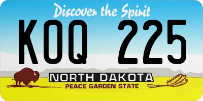 ND license plate KOQ225