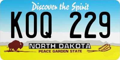 ND license plate KOQ229