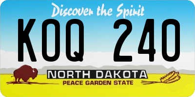 ND license plate KOQ240
