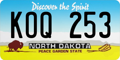ND license plate KOQ253