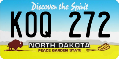 ND license plate KOQ272