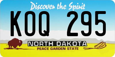 ND license plate KOQ295