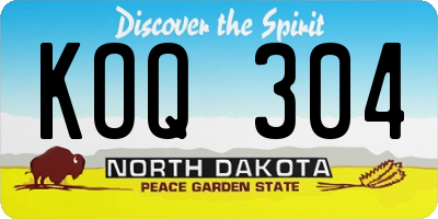 ND license plate KOQ304