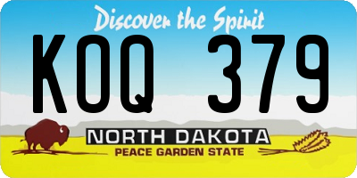 ND license plate KOQ379