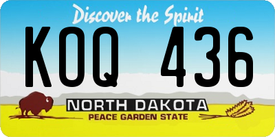 ND license plate KOQ436