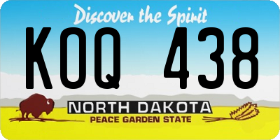 ND license plate KOQ438