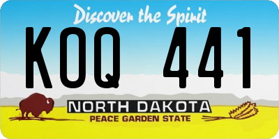ND license plate KOQ441