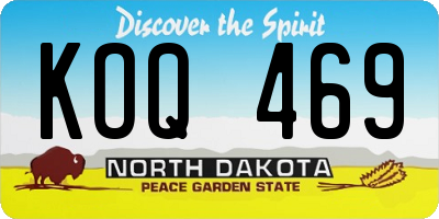 ND license plate KOQ469