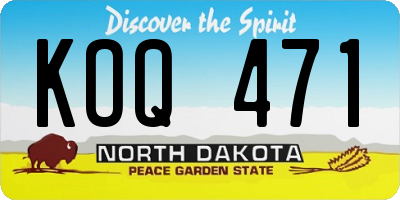 ND license plate KOQ471