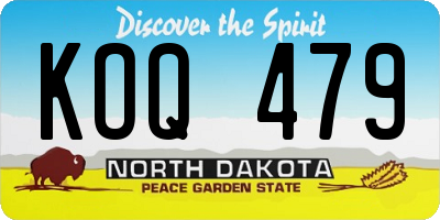 ND license plate KOQ479