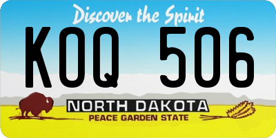 ND license plate KOQ506