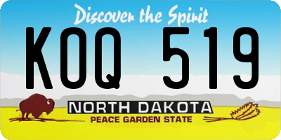 ND license plate KOQ519
